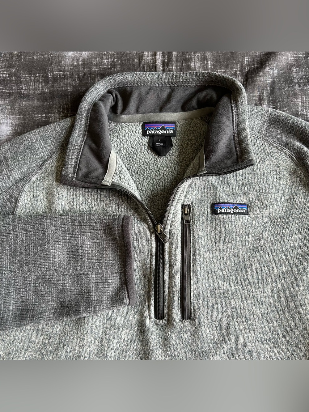 Patagonia Better Sweater Mens Large Heather Gray 1/4 Zip Fleece Pullover Jacket